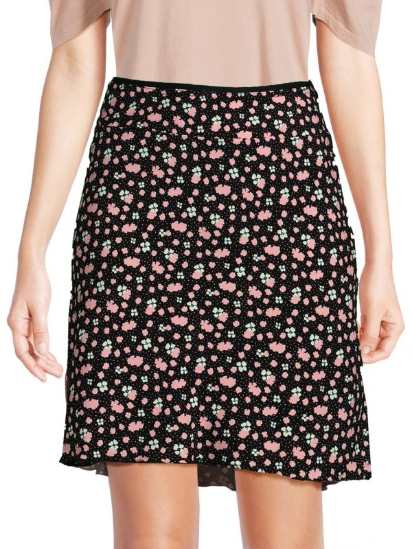 Free People ?IRL Floral Mini Slip Skirt